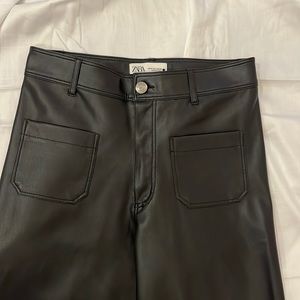 Zara Marine Straight Faux Leather Pants